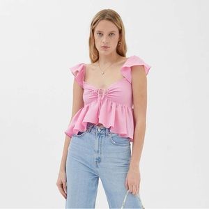 Urban outfitters keyhole babydoll blouse